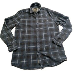 Grayers Heritage Flannel Shirt Mens Large Blue Plaid Windowpane Cotton Soft